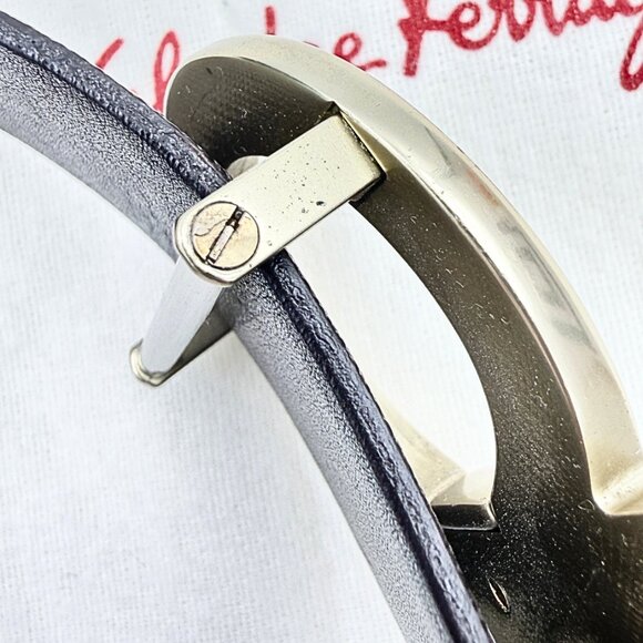 Salvatore Ferragamo Gancini-Buckle Reversible Gray Leather Belt